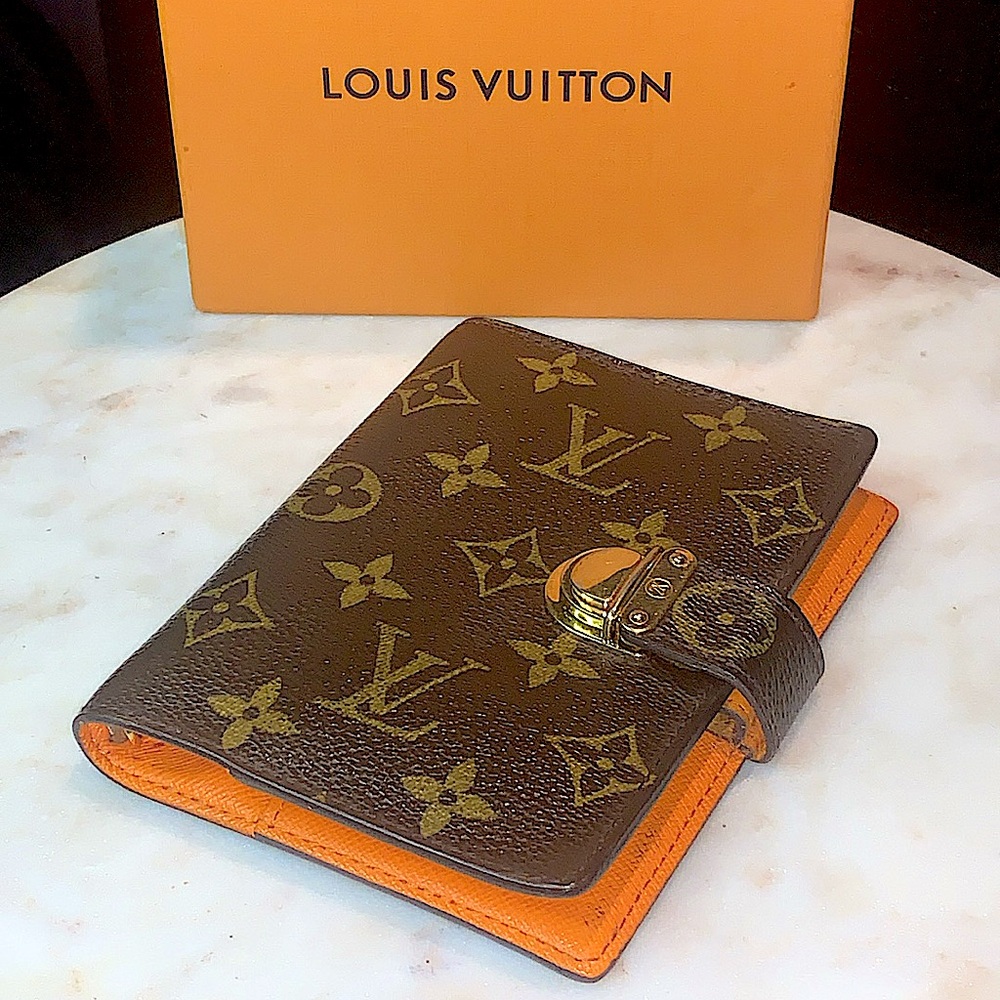 LOUIS VUITTON MONOGRAM AGENDA KOALA PM 2006 PLANNER ORANGE CROSS-GRAIN LEATHER - Picture 3 of 15